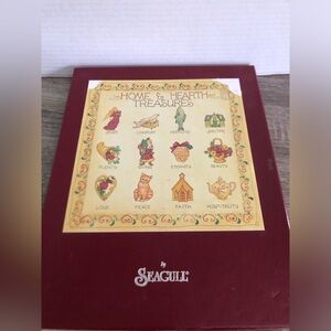 Vtg Seagull Pewter Ornament Set in Box